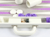 2025 newly designed backgammon board draws inspiration from the creamy hue of ostrich-patterned vegan leather.