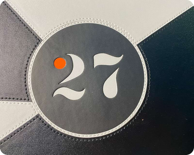 custom backgammon set with Logo process