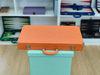 Orange Ostrich Texture Backgammon Set with Green Playing Field | Custom Gift & OEM Solution