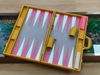 Handcrafted High-End Yellow Leather Backgammon Set Luxury Folding Board for Wholesale & Custom Gifts