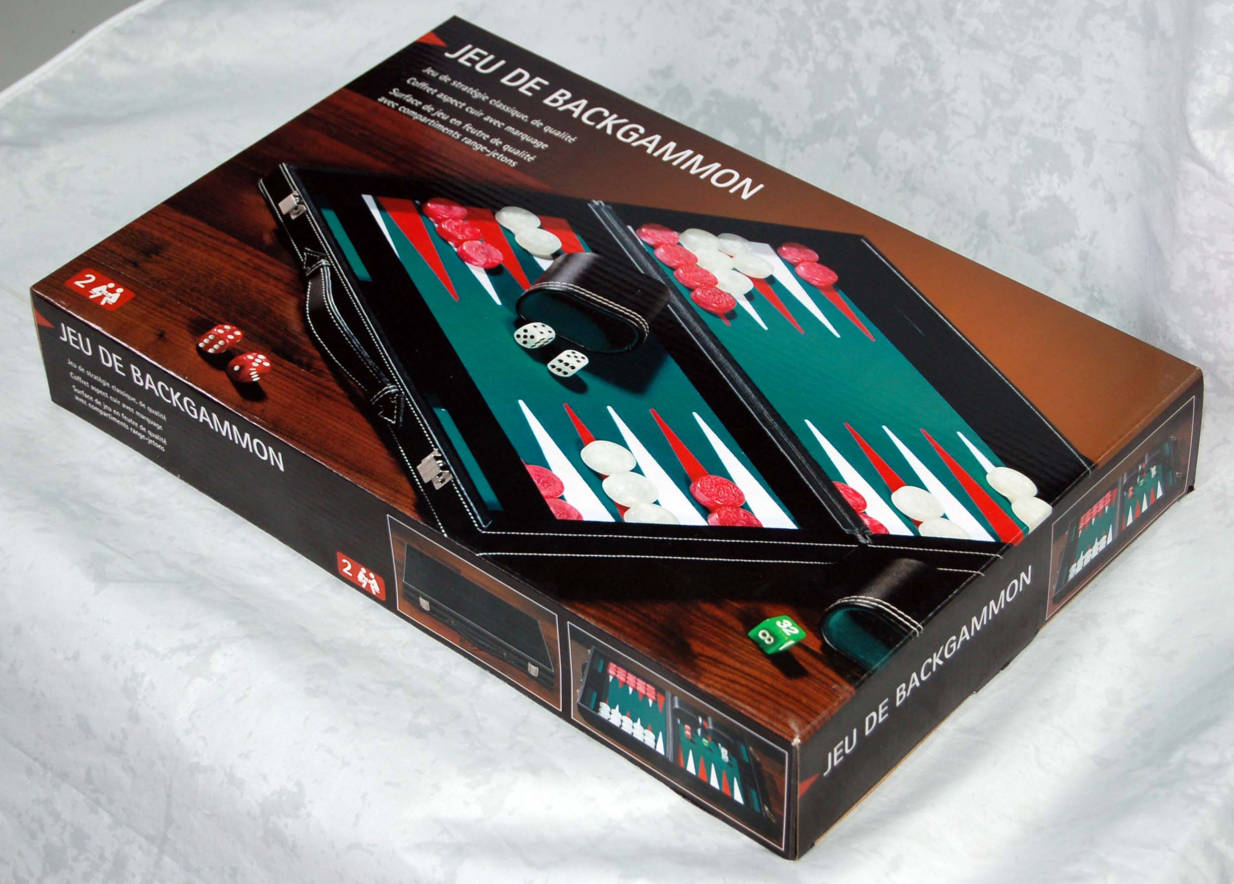 Leather Backgammon with Paper Printed Gift Box