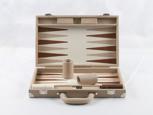  Custom Adult Backgammon Travel Set Leather Case with Portable Board And Playing Chips