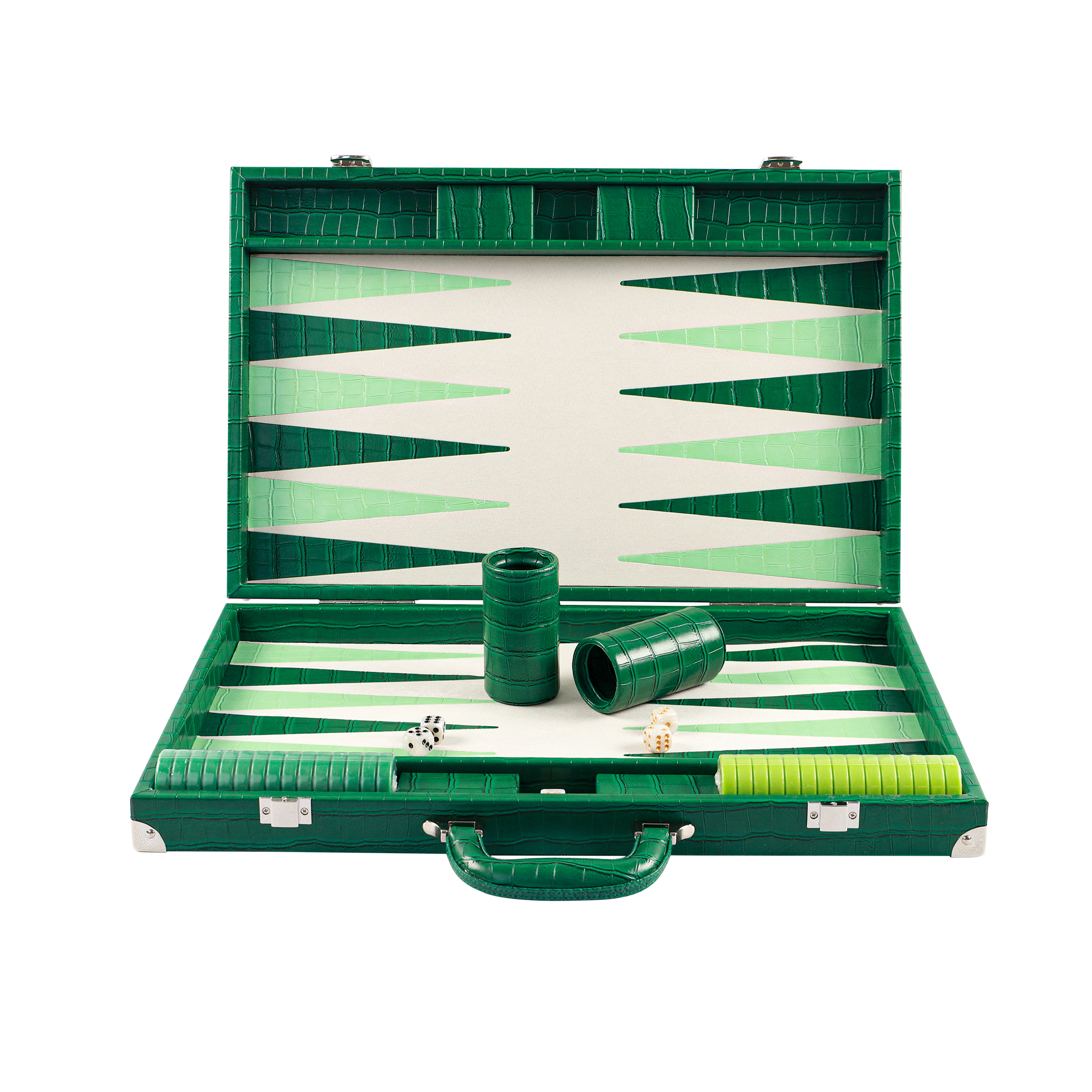 Custom Adult Backgammon Travel Set Leather Case with Portable Board And Playing Chips