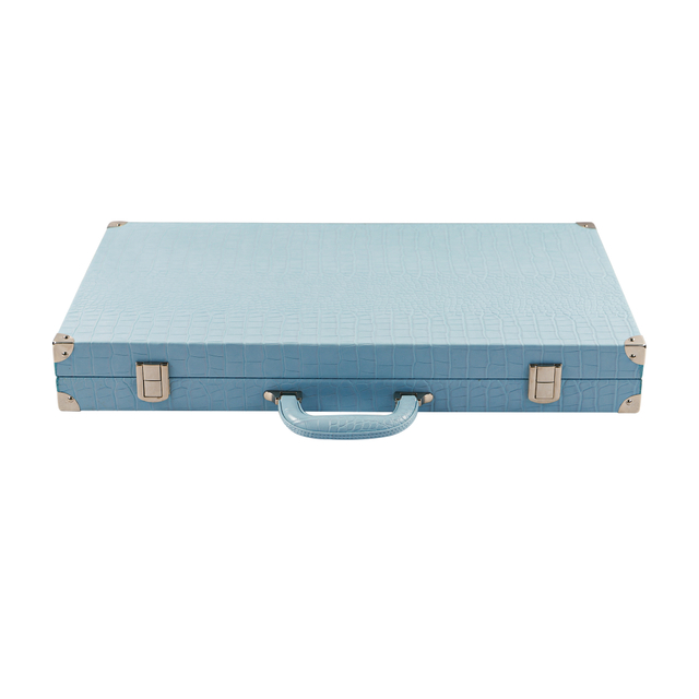 Backgammon Set with Premium Checkers And Dice Leather Folding Backgammon Board