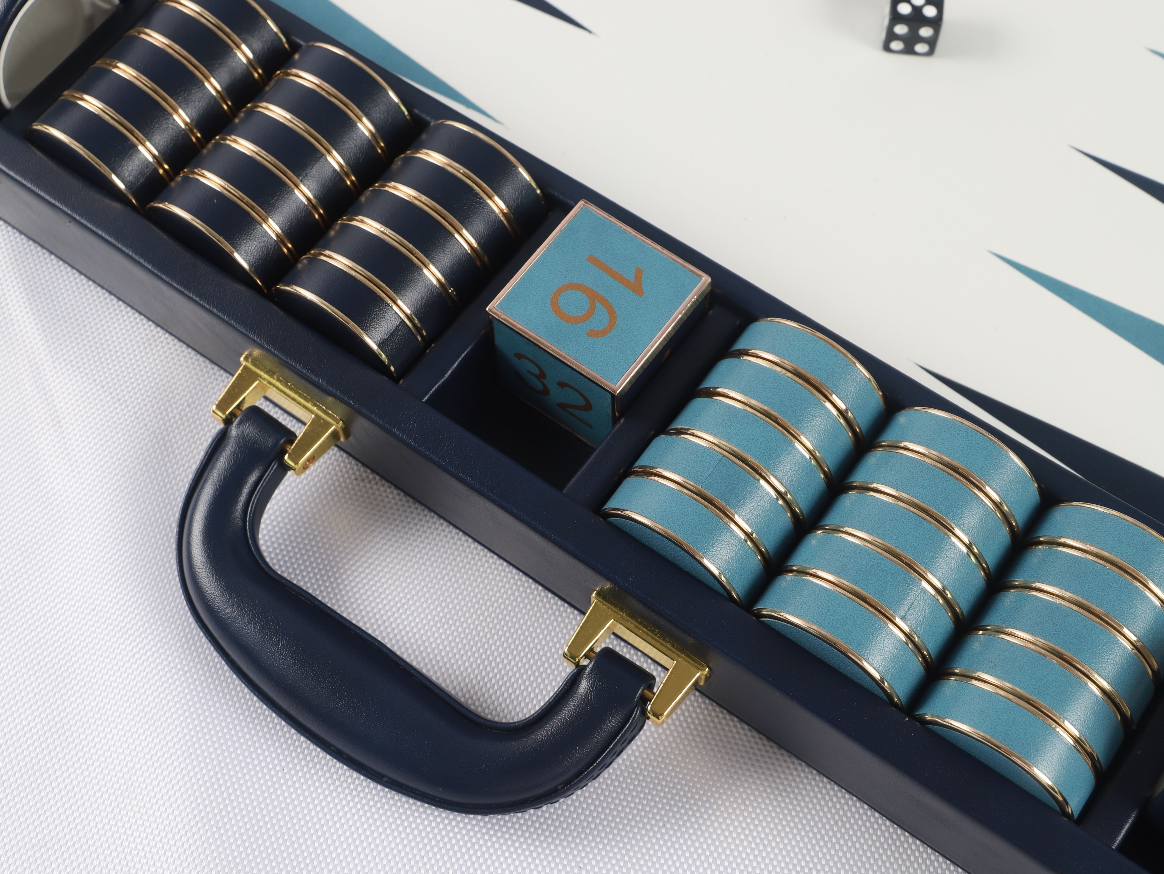NEW Backgammon With Metal Ring Checkers