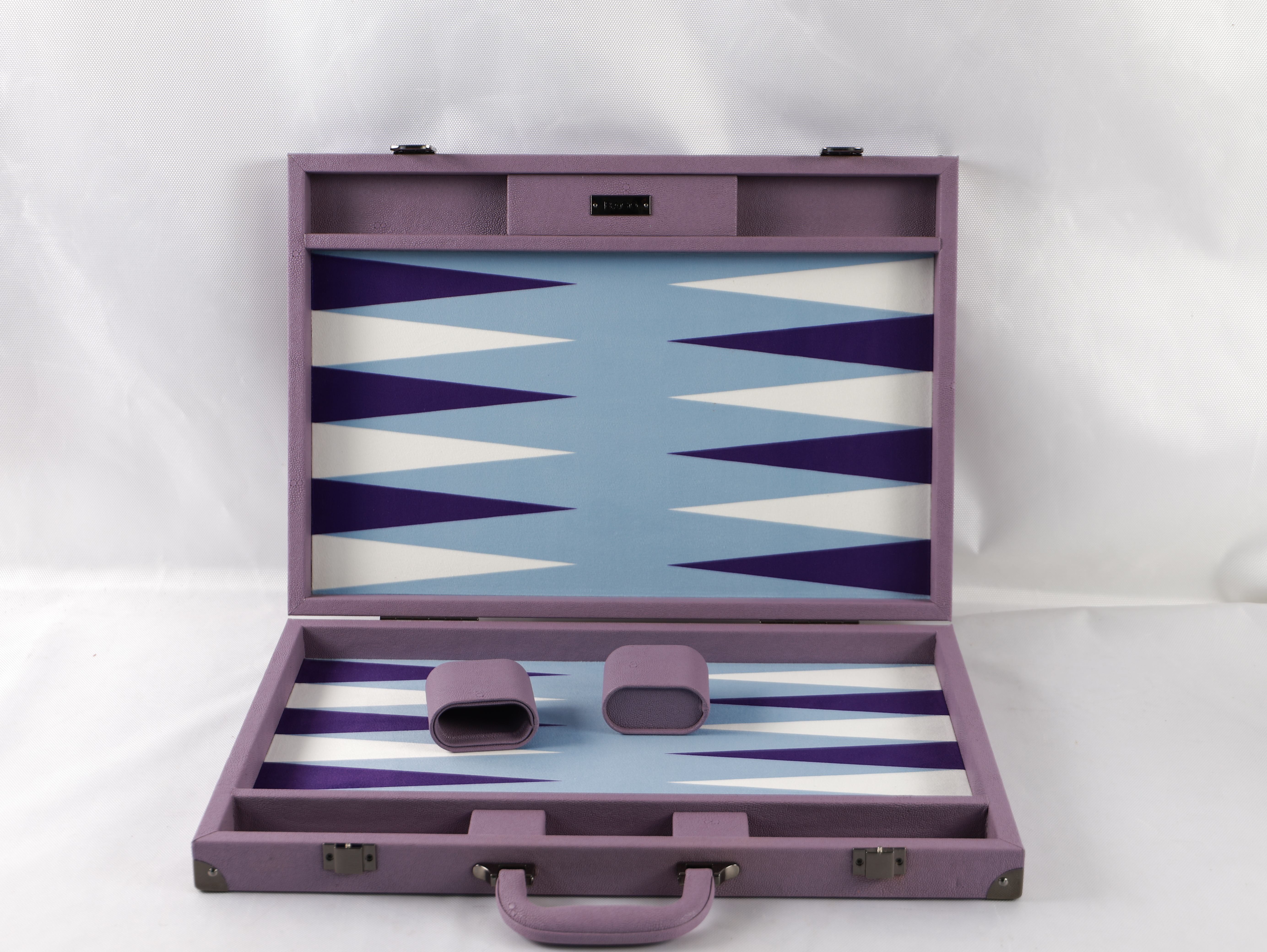 Classic Backgammon Set with Gun Colour Metail Fittings in Professional Size