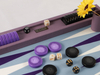 Classic Backgammon Set with Gun Colour Metail Fittings in Professional Size