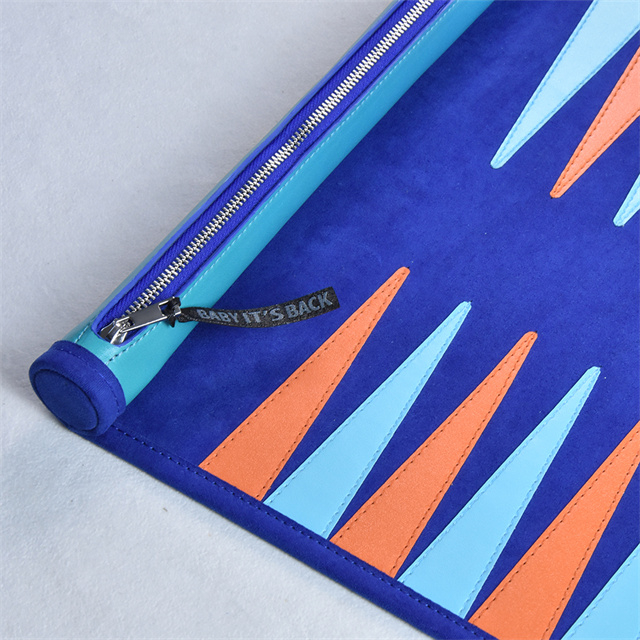 Luxury Leather Backgammon Roll Up with Acrylic Checkers