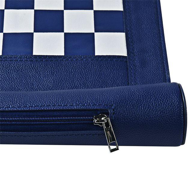 Premium Leather Roll Up Chess Set with Metal Chips