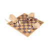 Leather Roll Up Chess Set with Wooden Chips and Carrying Strap