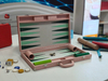 Handmade Pink Backgammon Set with Green Board Custom Gift & Private Label Supplier