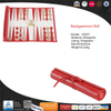 Sheepskin Backgammon Roll Up Set with Metal Dice and Checkers