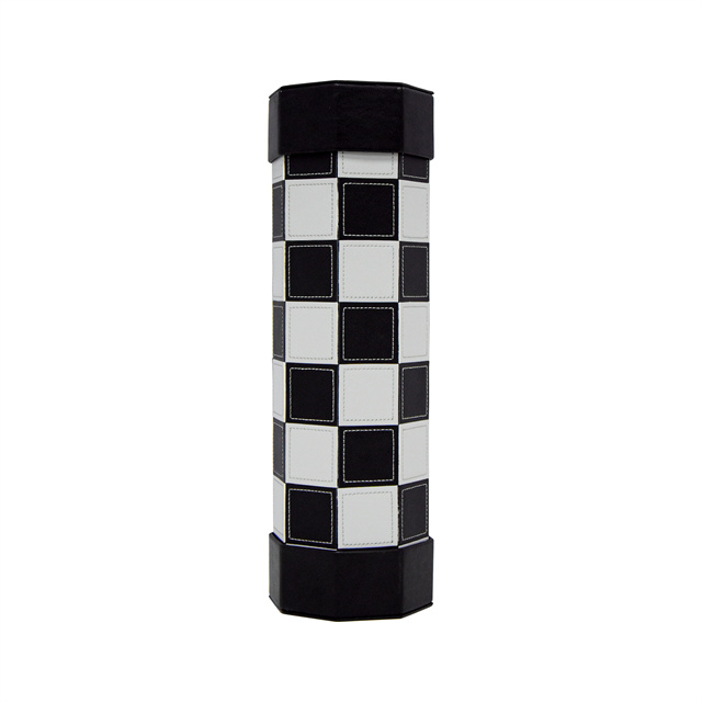 Portable Beech Wood Leather Checkers Travel Game Backgammon Roll Up Set 