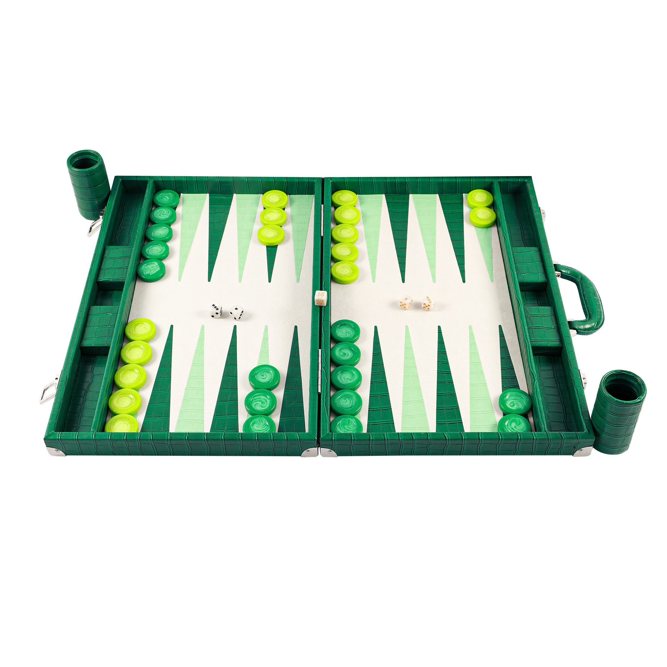 Custom Adult Backgammon Travel Set Leather Case with Portable Board And Playing Chips