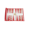 Sheepskin Backgammon Roll Up Set with Metal Dice and Checkers