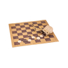 Leather Roll Up Chess Set with Wooden Chips and Carrying Strap