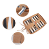 Microfiber Brown Leather Backgammon Roll Up Set