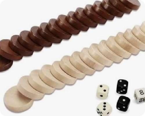 custom backgammon set with wooden checker