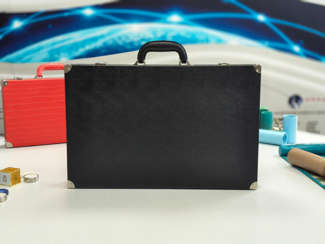 black leather backgammon case classic board game