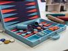 Creative Color Contrast Backgammon Set Modern Board Game Blue Orange Design Case