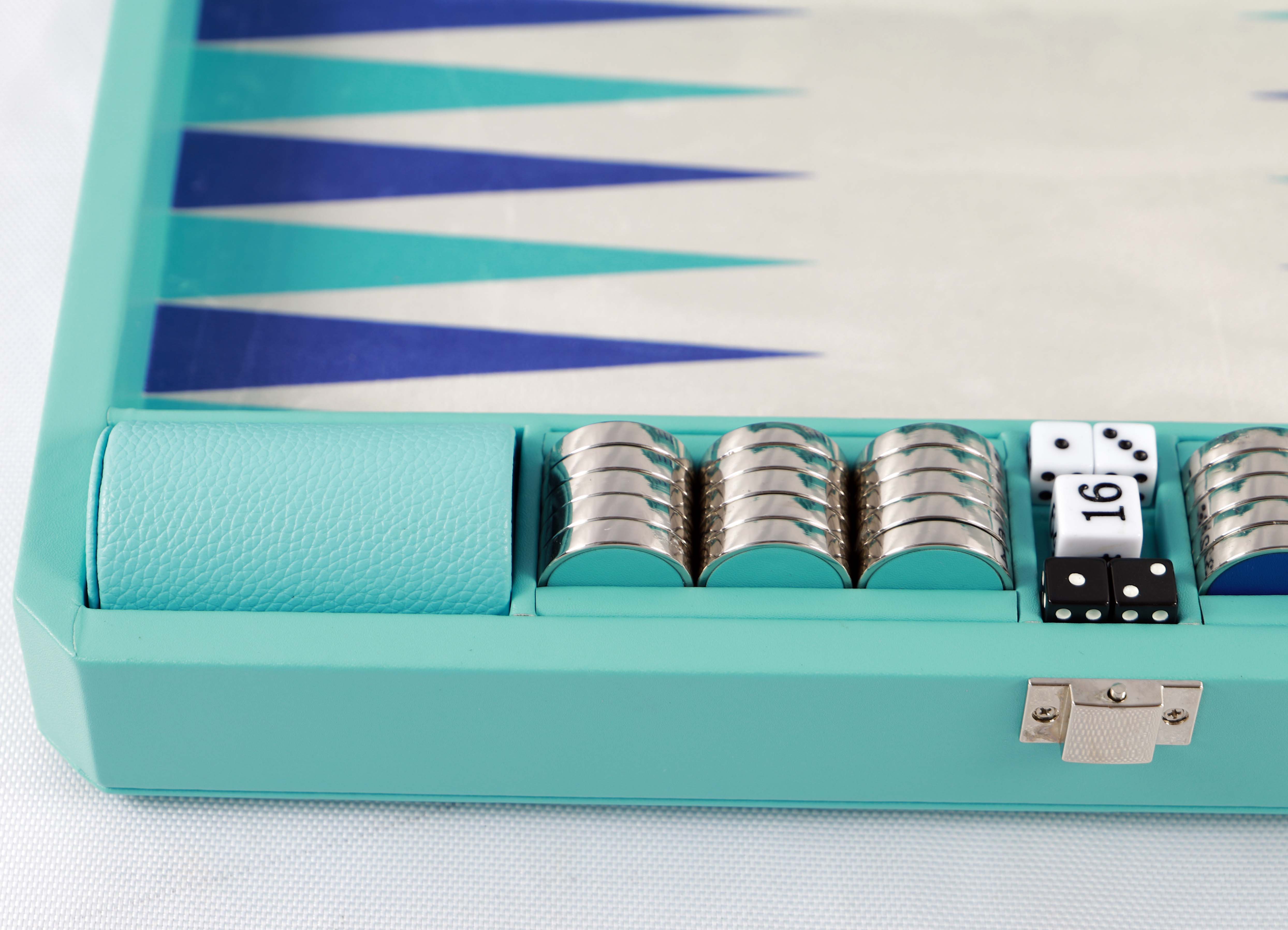  Silver Metal Ring Checkers with Leather on the top