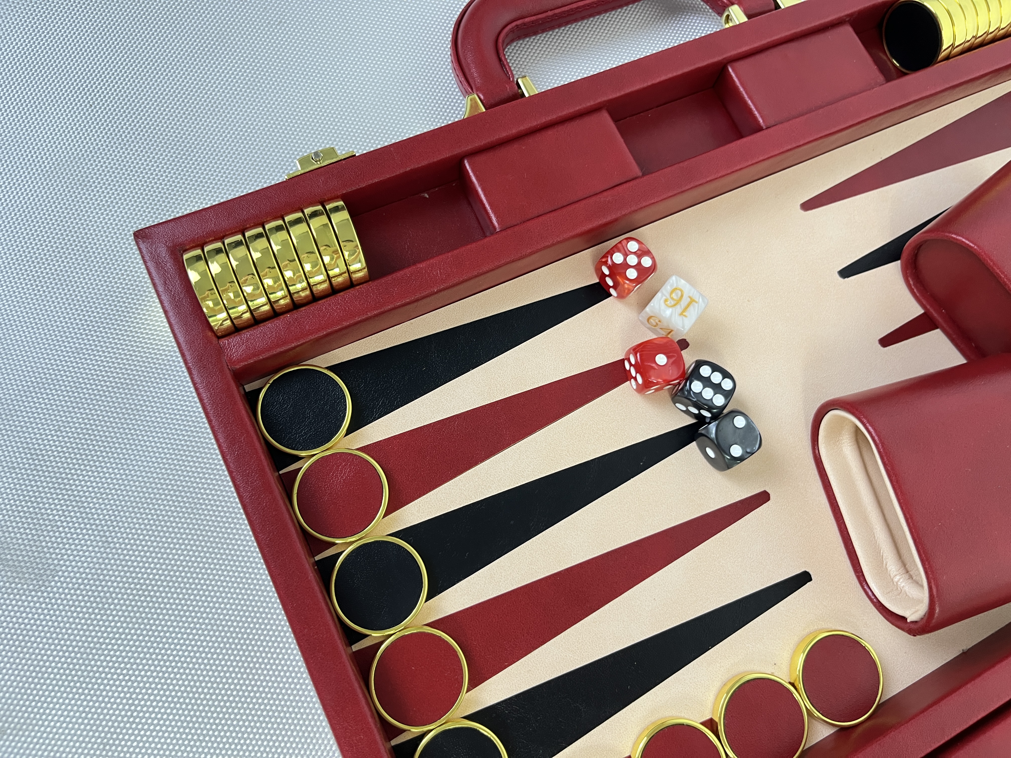 Golden Metal Checkers with leather on the top