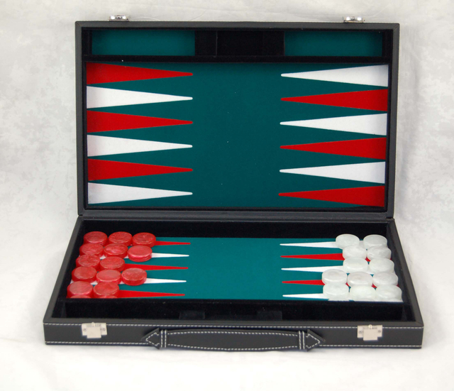 Leather Backgammon with Paper Printed Gift Box