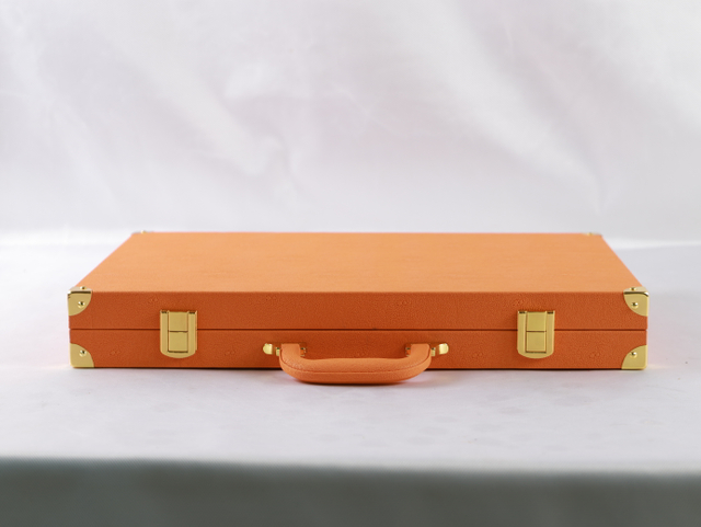 20 INCHES PROFESSIONAL BACKGAMMON SET IN ORANGE