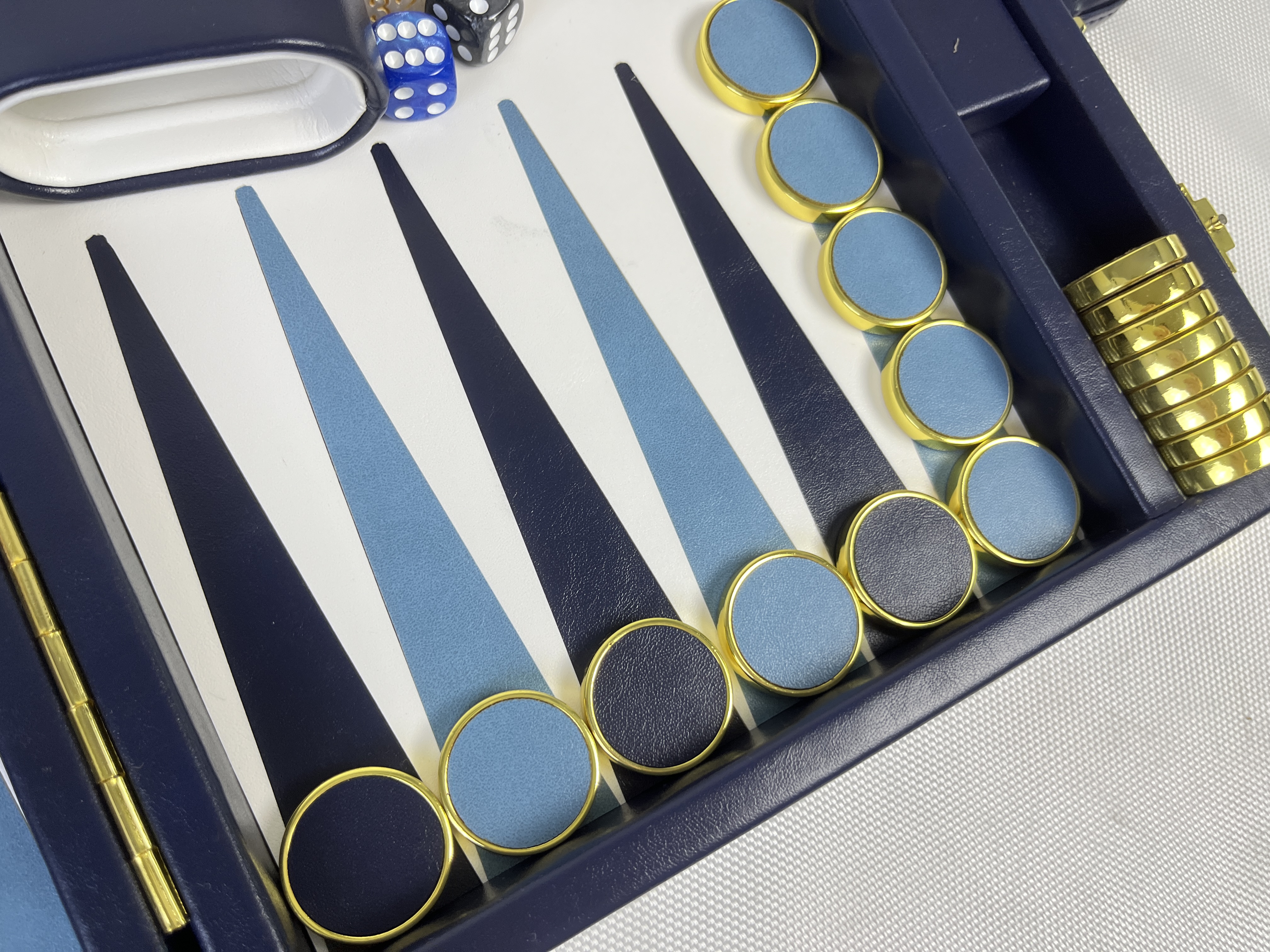 Golden Metal Checkers with leather on the top
