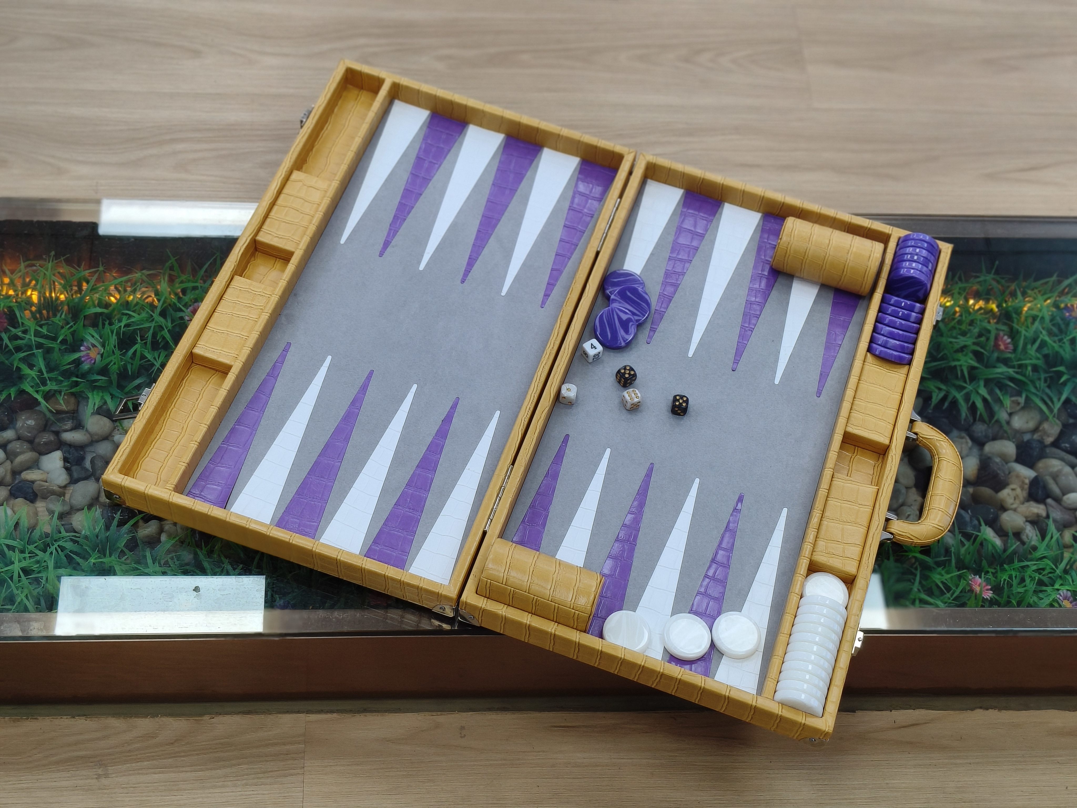 Custom Luxury PU Leather Suitcase Backgammon Set OEM Factory Direct