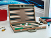 Modern Woven Texture Leather Backgammon Case Portable Design for Storage And Premium Board Game Collections