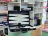 Elegant Black-on-black Design with Premium Crocodile Texture Leather for A Refined And Modern Backgammon Experience