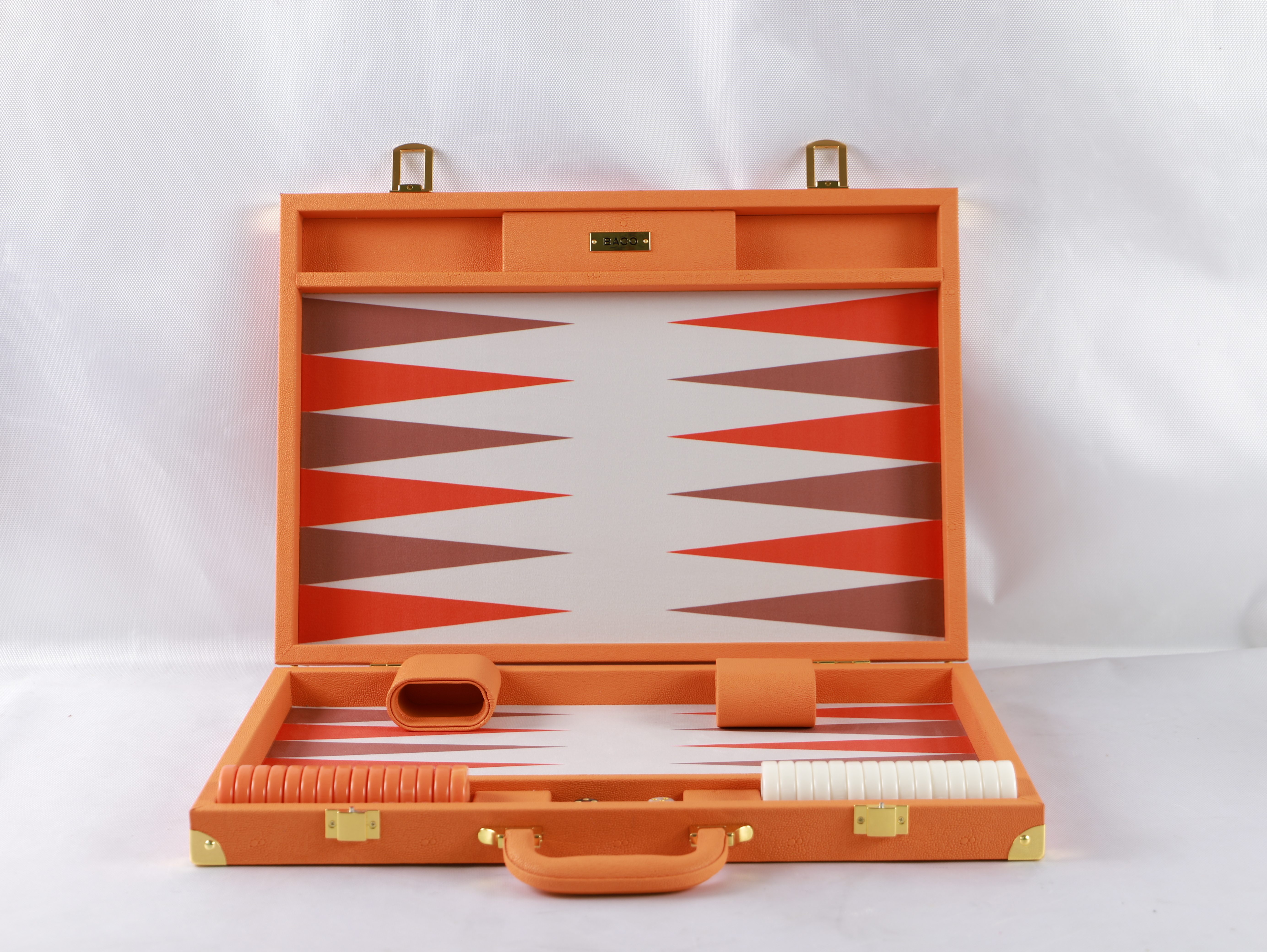 20 INCHES PROFESSIONAL BACKGAMMON SET IN ORANGE