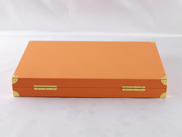 20 INCHES PROFESSIONAL BACKGAMMON SET IN ORANGE