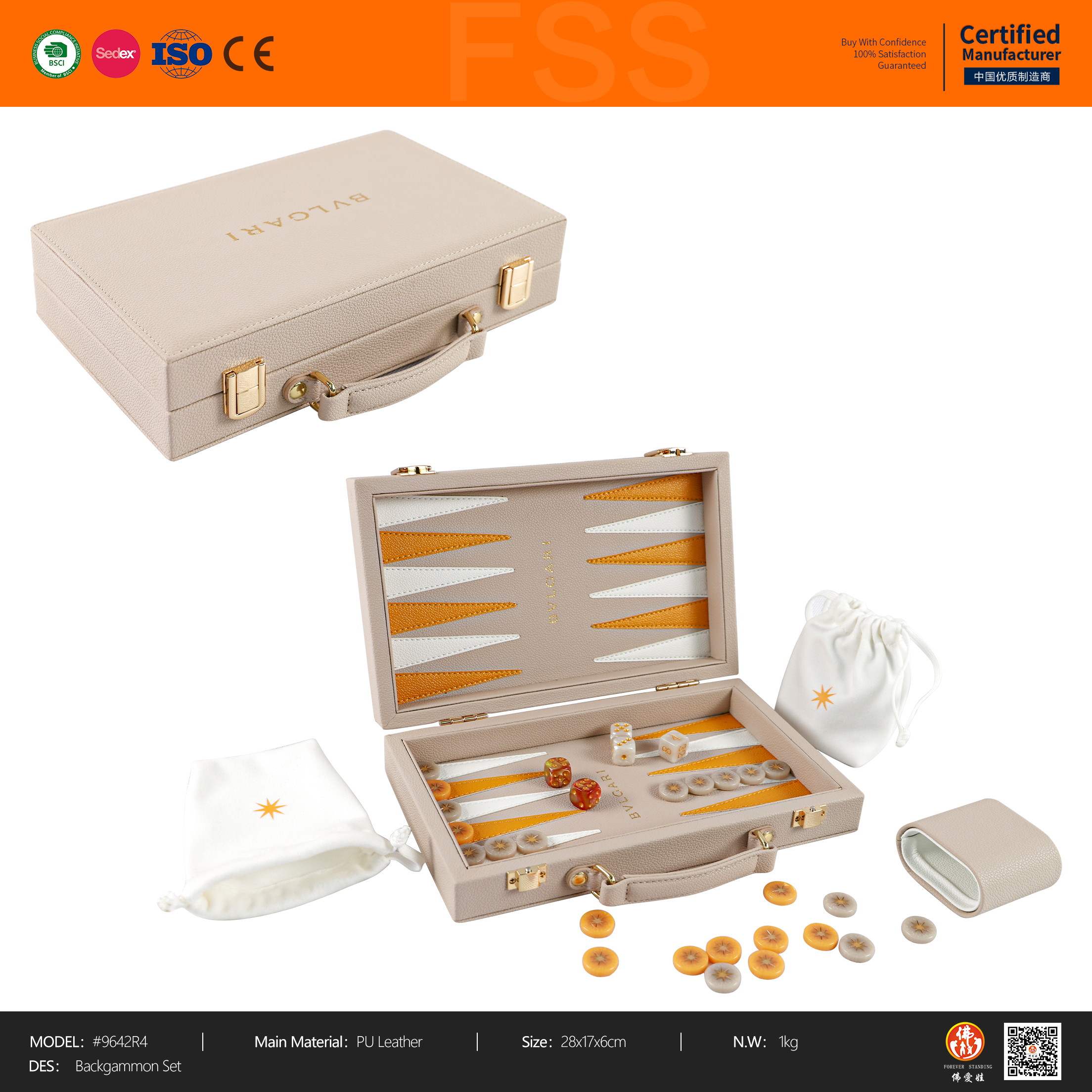 PREMIUM COPORATE GIFTS BACKGAMMON BRANDED IN BULGARI