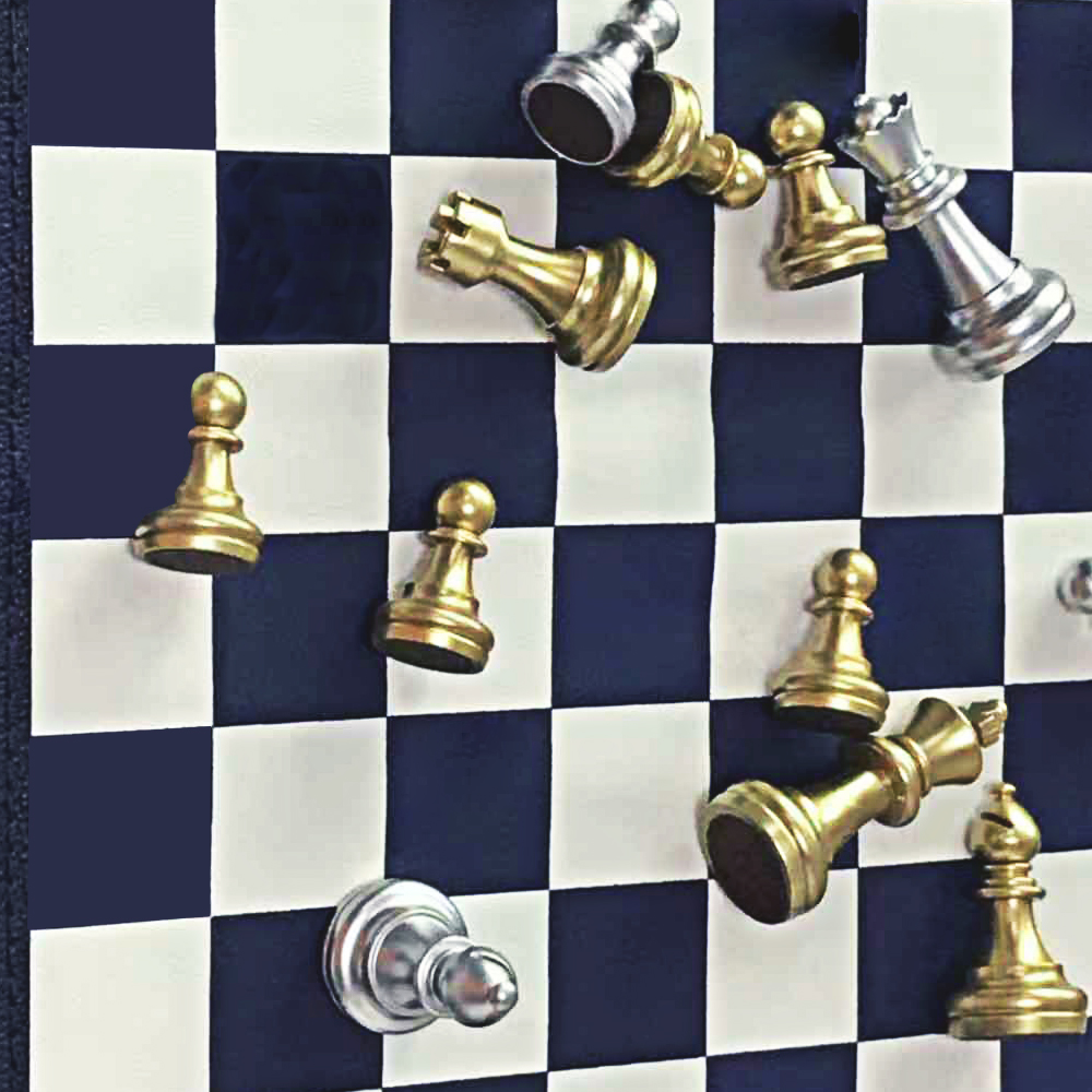 Premium Leather Roll Up Chess Set with Metal Chips