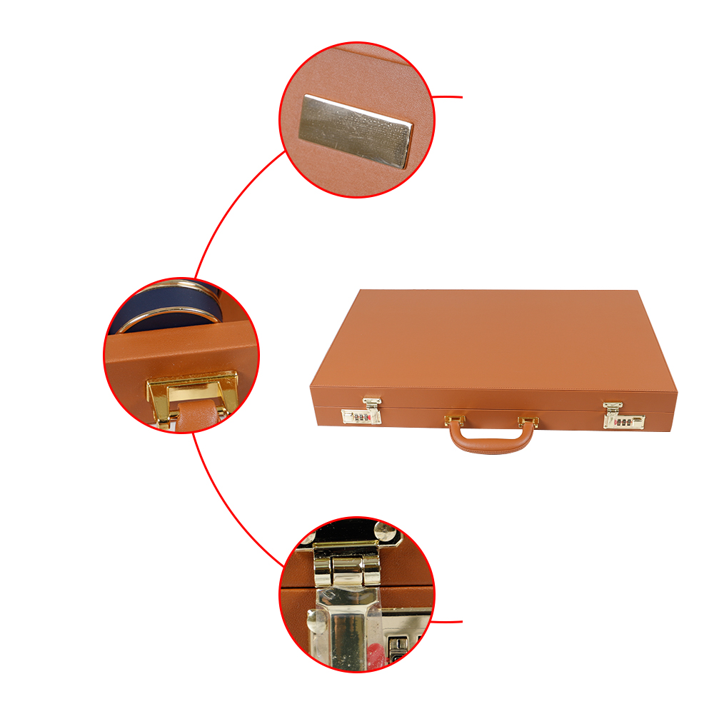 Luxury Custom Handmade Chess Folding Travel Leather Canvas Backgammon Game