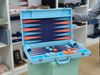 Creative Color Contrast Backgammon Set Modern Board Game Blue Orange Design Case