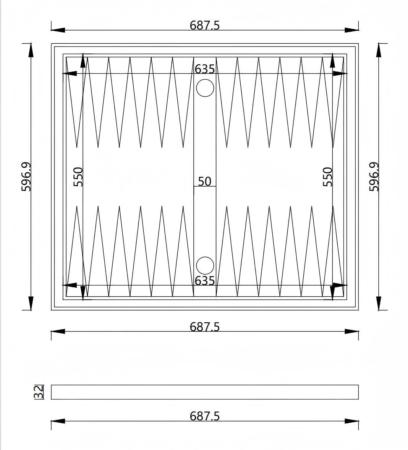 TABLE TOP BACKGAMMON