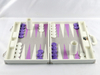 2025 newly designed backgammon board draws inspiration from the creamy hue of ostrich-patterned vegan leather.