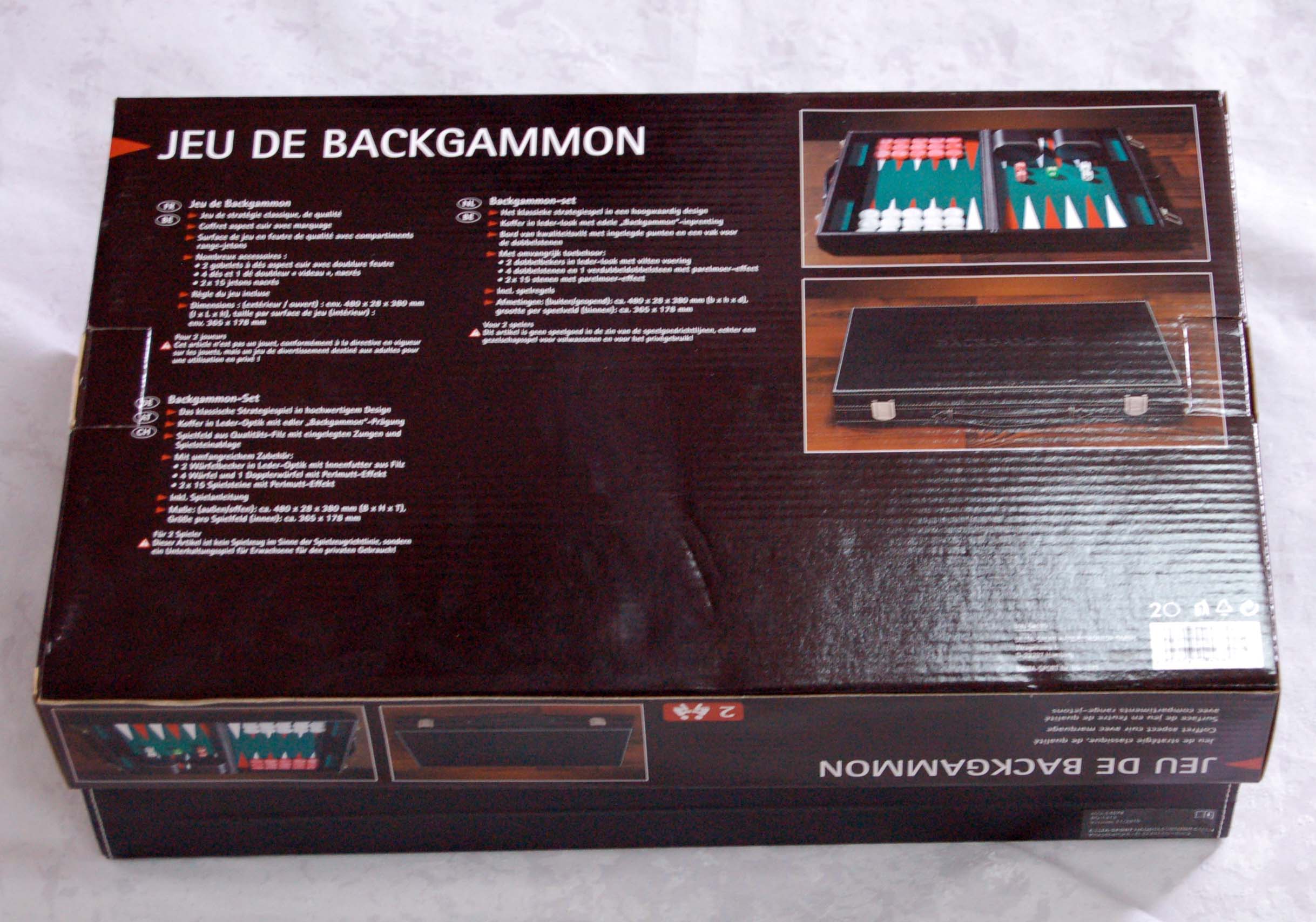 Leather Backgammon with Paper Printed Gift Box