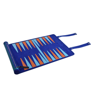 Luxury Leather Backgammon Roll Up with Acrylic Checkers