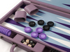 Classic Backgammon Set with Gun Colour Metail Fittings in Professional Size