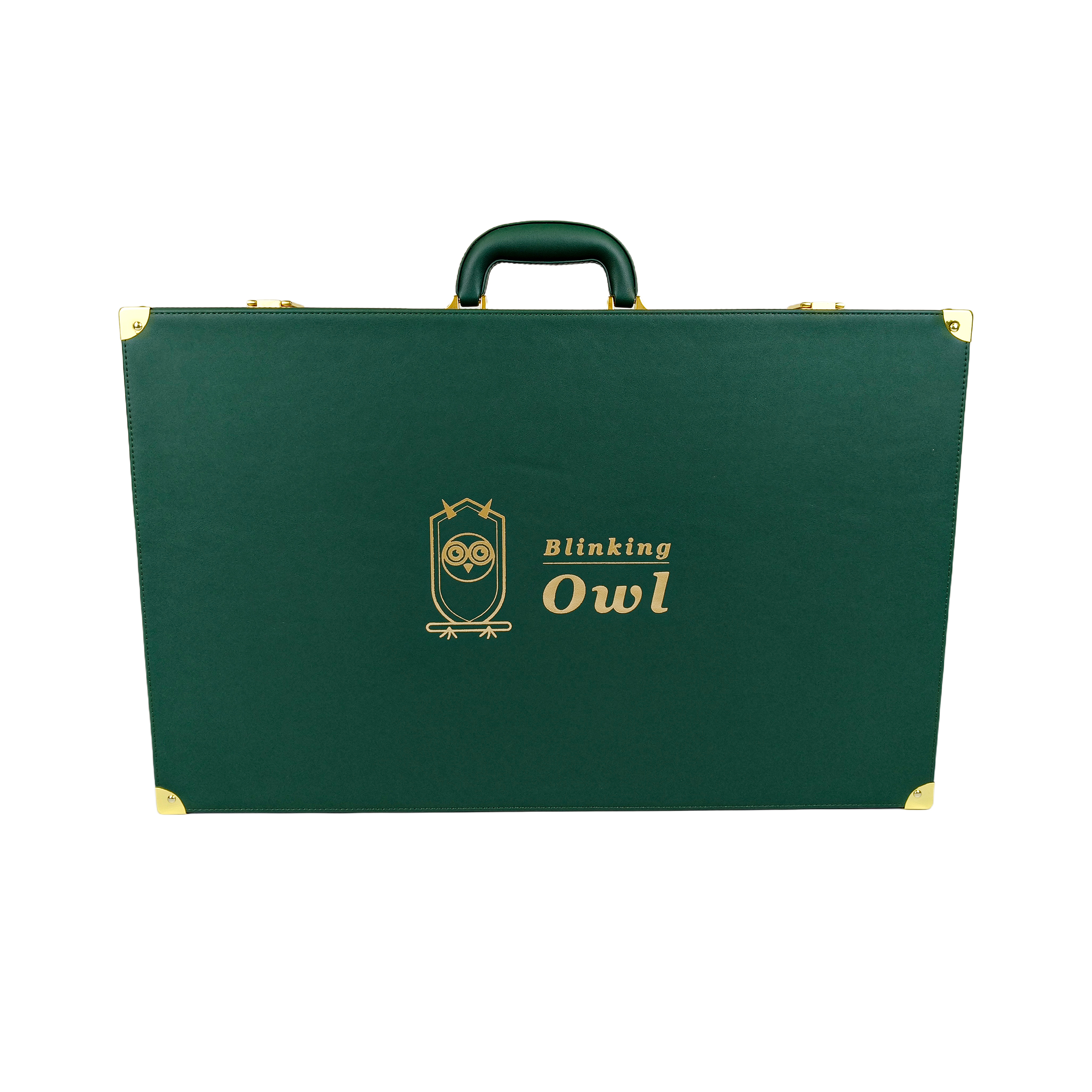 Custom Logo Luxury Green Leather Backgammon Set