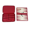 Travel PU Leather Backgammon Set With Zipper Case