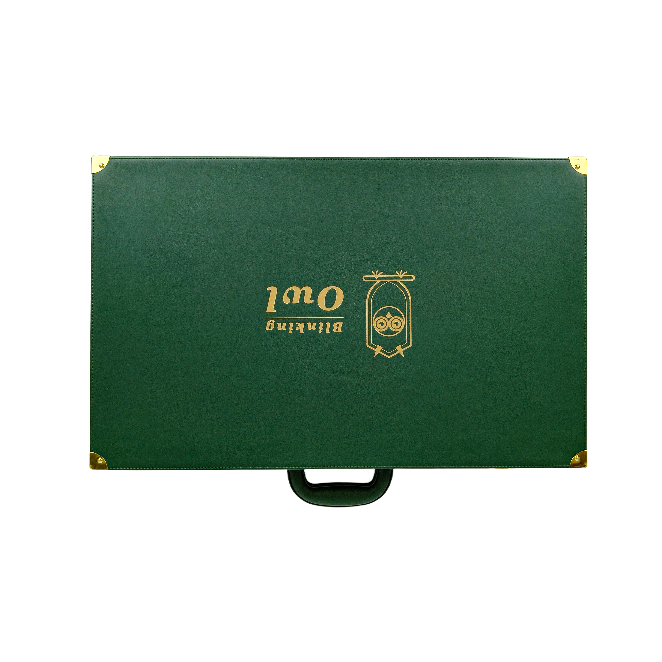 Custom Logo Luxury Green Leather Backgammon Set