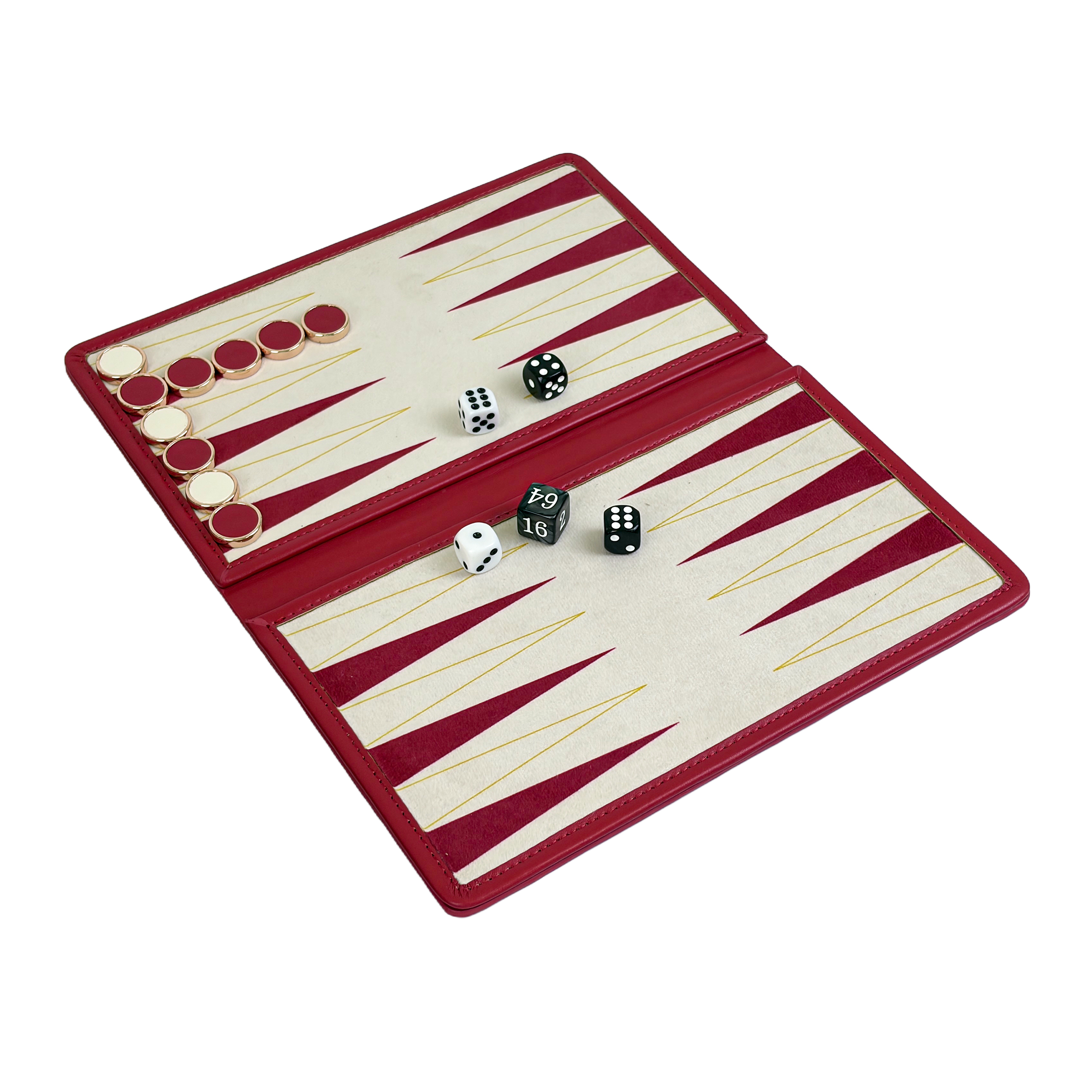 Travel PU Leather Backgammon Set With Zipper Case