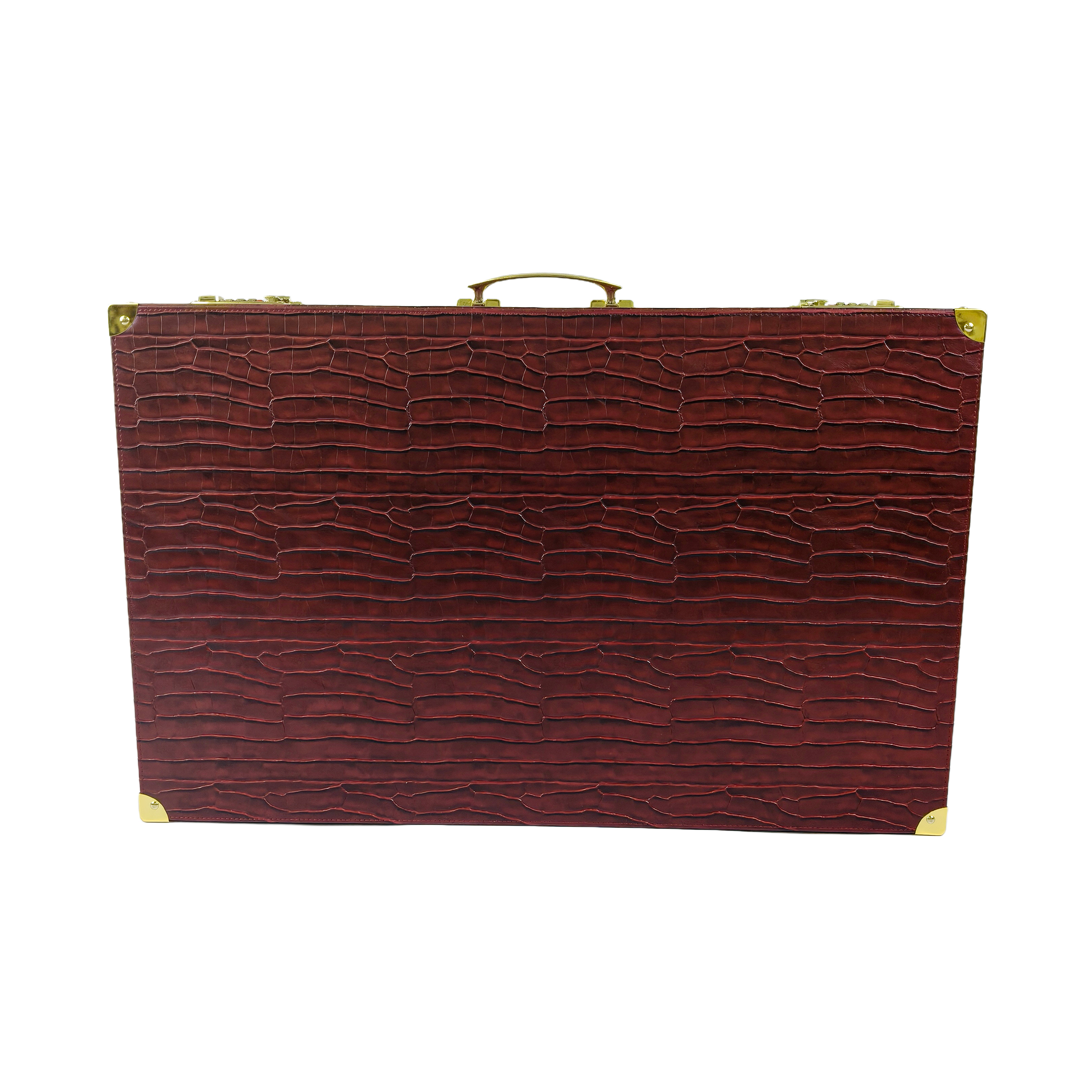 Luxury Croc-Embossed PU Leather Backgammon Set with Velvet Interior