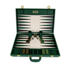 Custom Logo Luxury Green Leather Backgammon Set