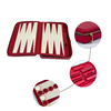 Travel PU Leather Backgammon Set With Zipper Case